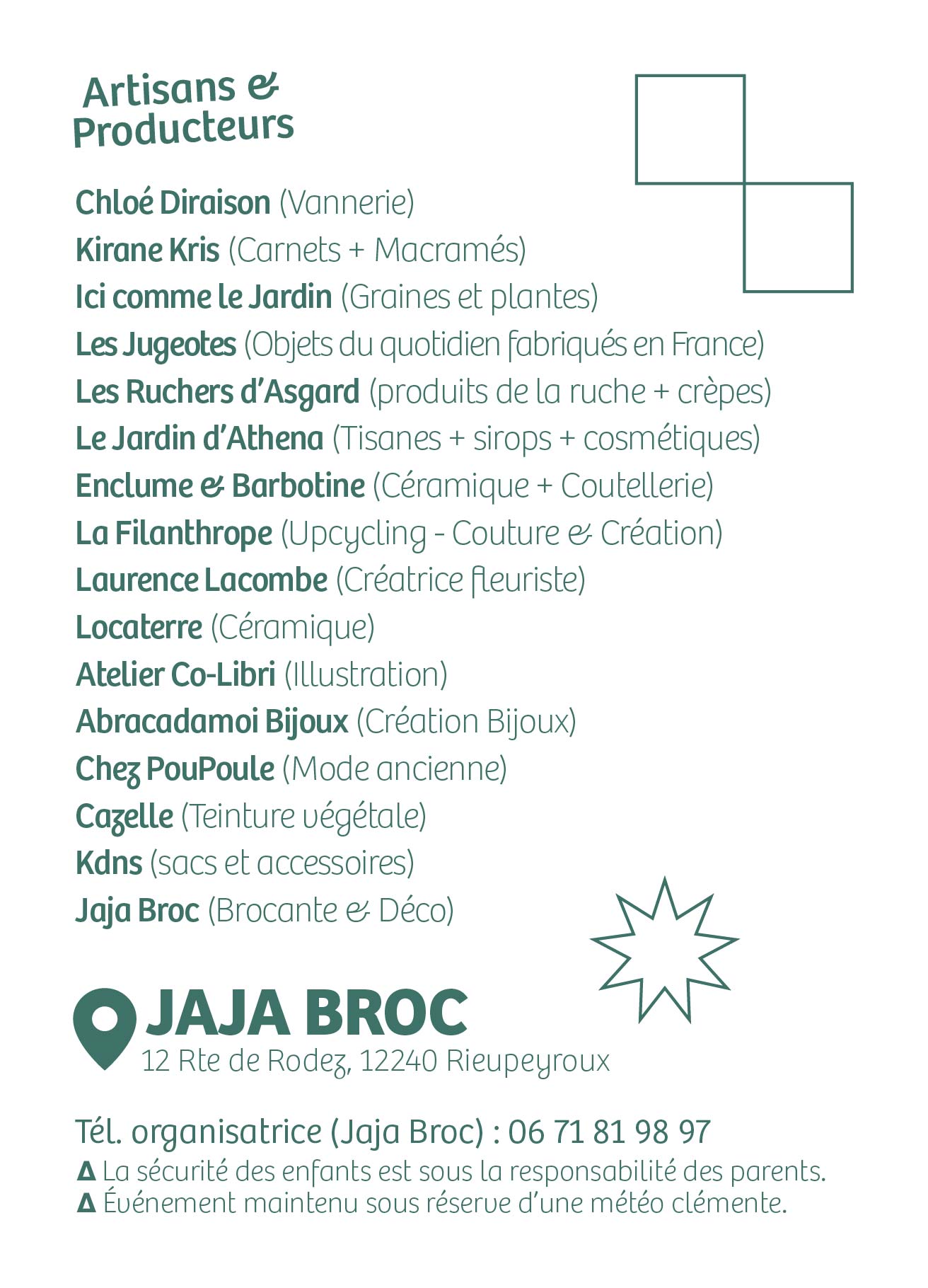 Verso Flyer / Exposants